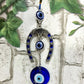 1pc Devil's Eye Horseshoe-shaped Blue Eye Rhinestone Lucky Decoration Pendant, Keychain & Car Hanger