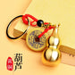 New Red Rope Five Emperor Money Large Hollow Gourd Key Chain Twelve Zodiac Large Gourd Cover Brass Key Ring Wholesale