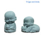 §Embracing Animal Monk Statue, Resin, Stone Zen Garden Decoration, Serene Smiling Sculpture
