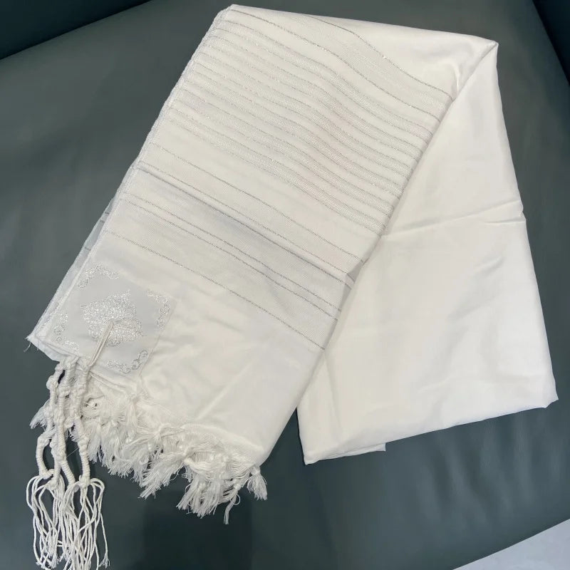 Tallit Prayer Shawl Stripes Magen David Atarah Neck Band Hebrew Decorative Elements with Tzitzit Talit Tallis Talis 140x190cm