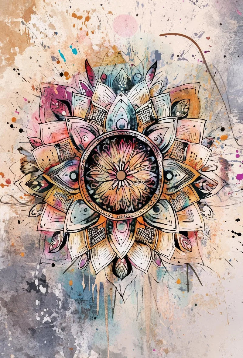 Mandala Boho Mystical Sacred Geometry Yoga and Meditation Art Poster Canvas Painting Wall Prints Picture Living Room Home Decor
