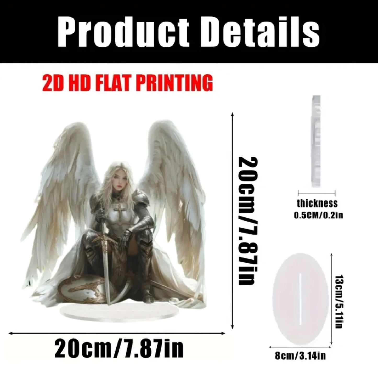 Archangel Michael 2D Flat Acrylic Plaque,Home,Office,Cafe,room,Studio,display Case,Tabletop Ornament Decor Sign Gift Kit