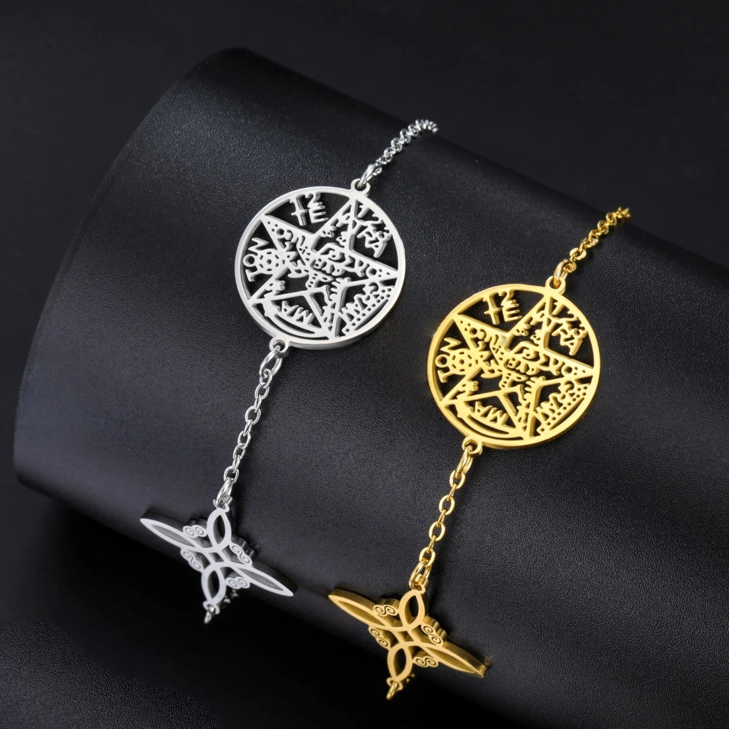 Jeshayuan Witch Knot Bracelet Jewish Hebrew Tetragrammaton Bracelet Witchcraft Pentagram Bracelet For Women Amulet Jewelry Gift