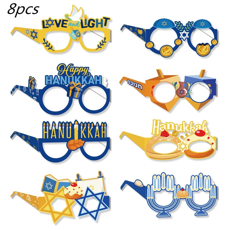 Jewish Hanukkah Birthday Party Decoration Cake Topper Balloon Candle Chanukah Party Supplies Tableware Banner Backdrop
