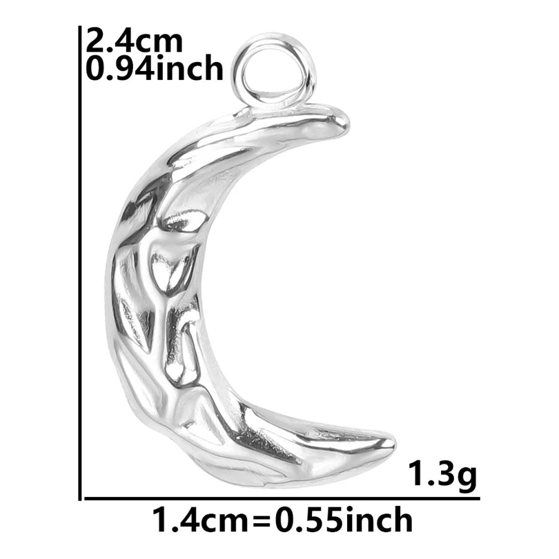 100% Stainless Steel Moon Pendants For Jewelry Making Supplies Various Luna Animal Wings Sun Star Eye Charms In Bulk Accessories