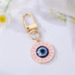 1Pcs Round Evil Eye Keychain Key Ring For Friends Couples Boho Blue Eye Bag Car Key Phone Charm Accessories Jewelry