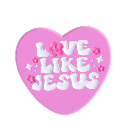 Love Likes Jesus Enamel Pin Pink Heart Christian Quotes Metal Brooch Lapel Backpack Badge Jewelry Accessories Gift for Friends