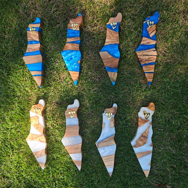 Israel Map Mezuzah Case Epoxy Resin With Olive Wood Mezuzah case Judaism Mezuzah Holy Shema Blessing Hebrew Jew Home Decorations