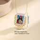Nidin New Retro Religious Necklace Beaded Chain Link Virgin Mary & Jesus Sacred Heart Pendant For Women Men Prayer Jewelry Gifts
