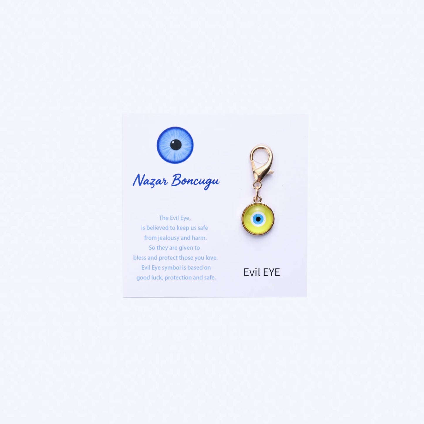 1pc Trendy Turkish Blue Evil Eye Keychain with Cute Charm Personalized Key Ring Stylish Bag Decoration Accessories Fashion Gift