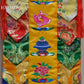 1Pcs Tibetan-Style Flags,Embroidered Eight Auspicious Symbols Pattern Hanging Banner,Nepal Temple and Chapel Altar Prayer Flag