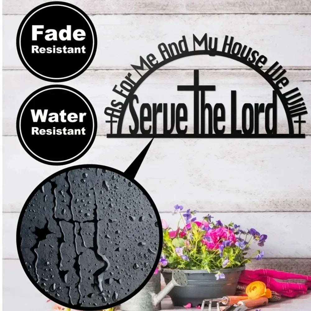 As For Me and My House Sign 2024 Black metal Bible verse wall decor, Christian inspirational wall art for home