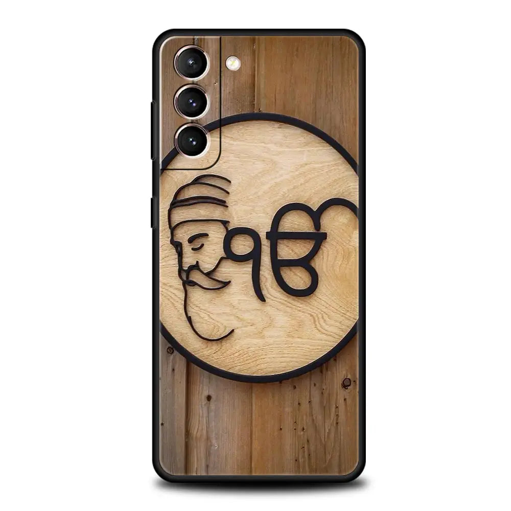 Sikh Khanda Sikhism Soft Phone Case For Samsung Galaxy S25 Edge S24 Plus S23 FE S22 S21 S20 Ultra 5G S10 Black Protect Cover