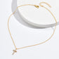 Fashion New Zircon Inlaid Cross Necklace Pendant Jewelry for Women Gold Color Long Clavicle Chain Necklaces