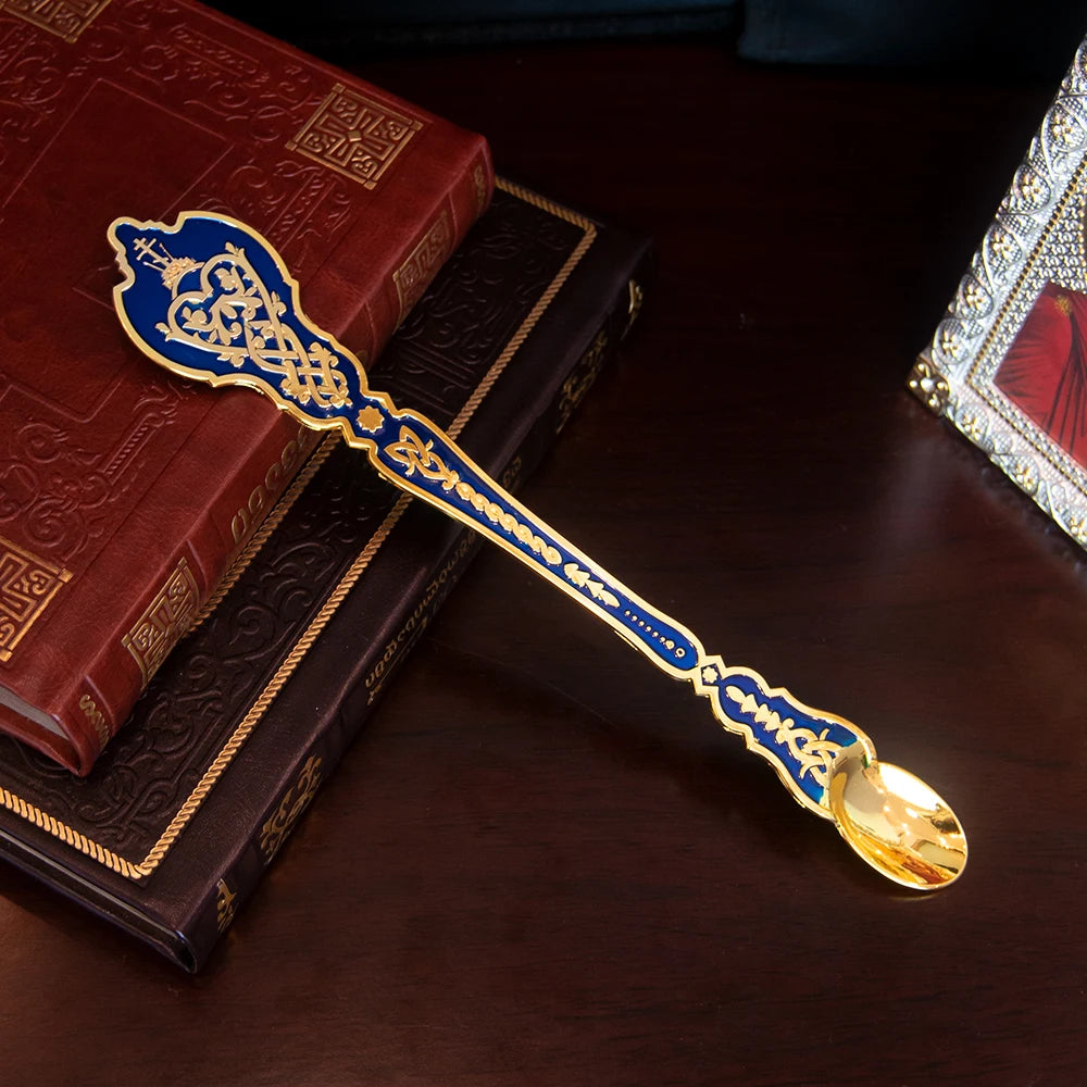 HTISOK Christian Chalice Church Ceremonial Supplies Alloy Metal Holy Cups Exquisitely Carved Holy Water Spoons And Cups