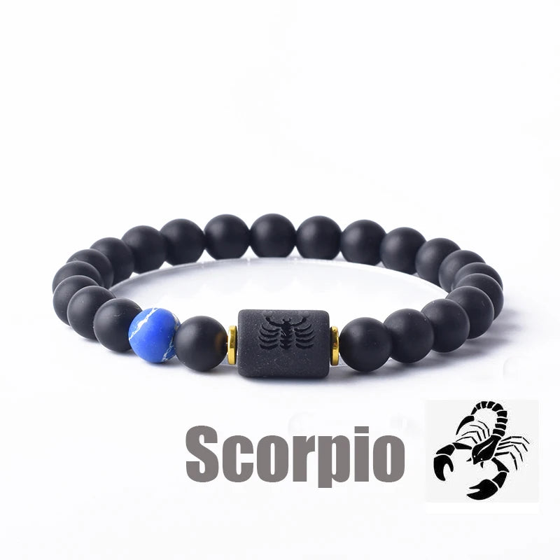 Zodiac Sign Bracelet Homme 12 Constellation Bangles Men Gemini Virgo Leo Libra Bracelet Women Friendship Gift Bracelet on Hand