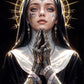 1pc 8x12" Vintage Aluminum Wall Art - Guadalupe Virgin Mary Retro Spanish Plaque, Golden Halo & Stars, Bohemian Style for Home