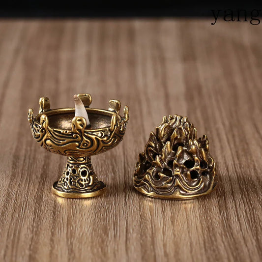 LTT Mini Boshan Burner Pure Brass Incense Burner Home Indoor Zen Ornament Incense Burner