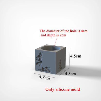 Silicone Mold For Shabbat Candle Holders Set,Handmade Concrete Jewish Tealight Holders | Shabbat Candlesticks Gift Molds