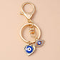 Retro Alloy Turkish Lucky  Evil Eyes Keychain Hamsa Hand Key Ring Pendant for Women Girls Handbag Decor DIY Jewelry Gifts
