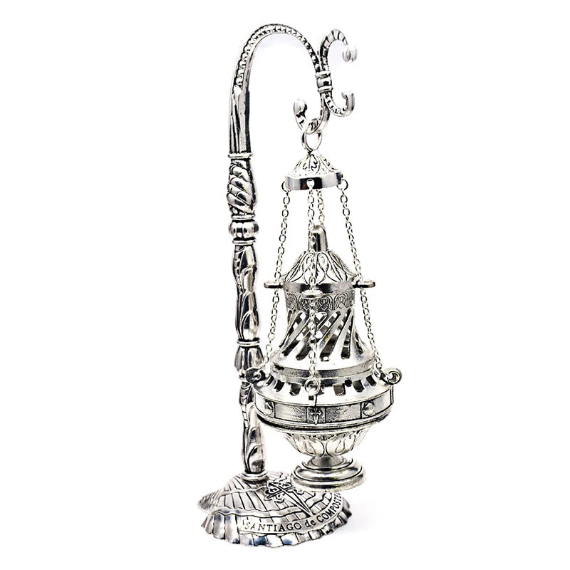 1PC Antique Carved Incense Burner Cross Decoration Church Chapel Ornaments Prayer Religious Home Worship Supplies red or white