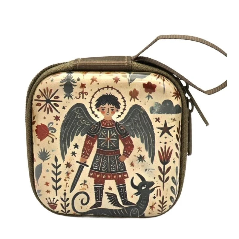 Catholic Rosary Religious Jewelry Storage Box Coin Purse Rosary Prayer Bag