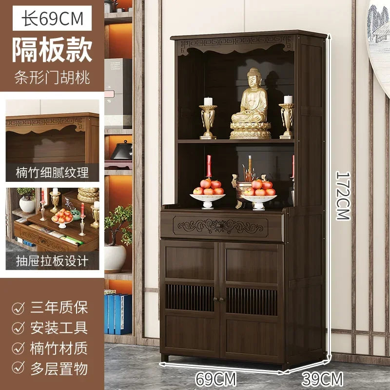 G1   Buddhist shrine stand cabinet, God of Wealth cabinet, household Buddha statue, Guan Gong Bodhisattva worship altar cabinet
