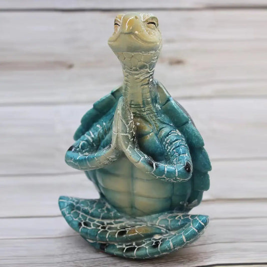 1 Piece Resin Craft Meditation Turtle Statue, Resin Zen Decoration, Home and Garden Sculpture, Resin Zen Decoration Suitable for Turtle Enthusiasts and Collectors.