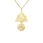 Double Amulet Protection Necklace witch Knot Pentagram Tetragrammaton Stainless Steel Protection Jewerly Wholesale