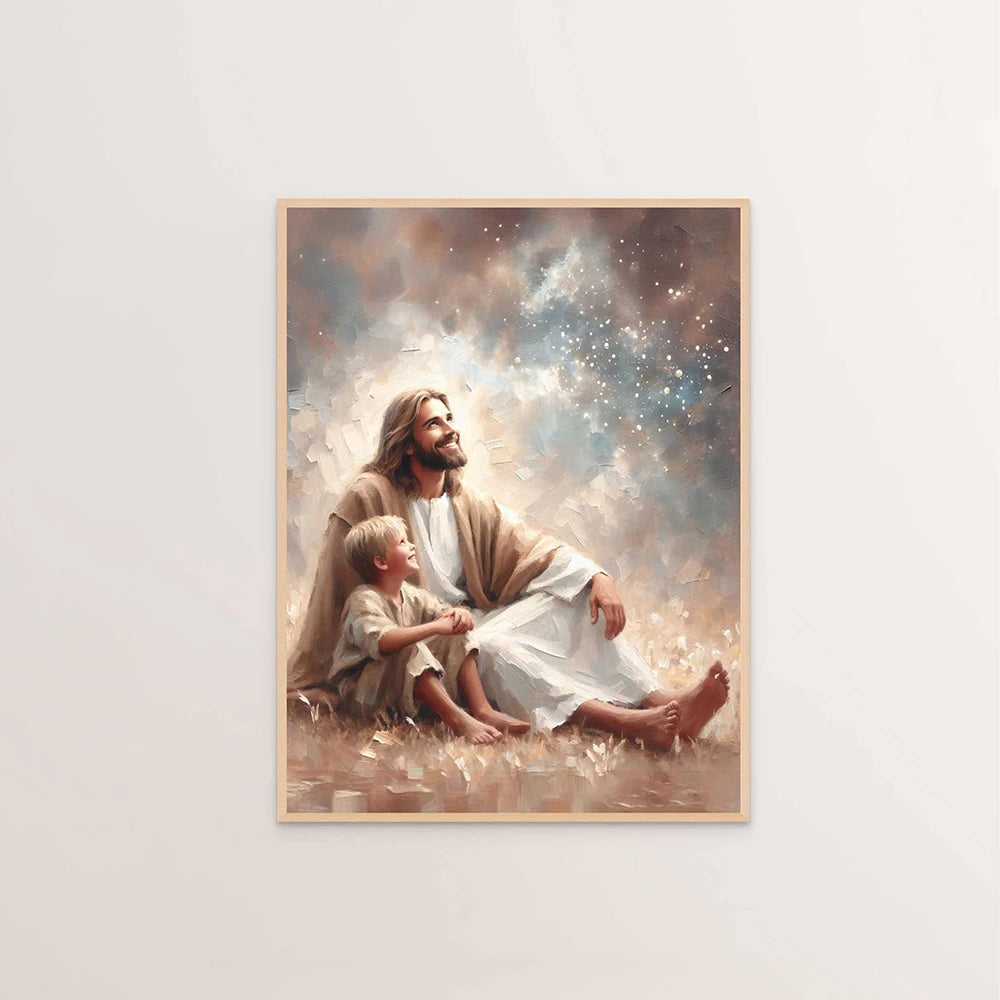 Jesus Christ Canvas Postres Christian Jesus Portrait Wall Art Print Poster I Will Walk with Christ LDS Bible Verse Gift Poster