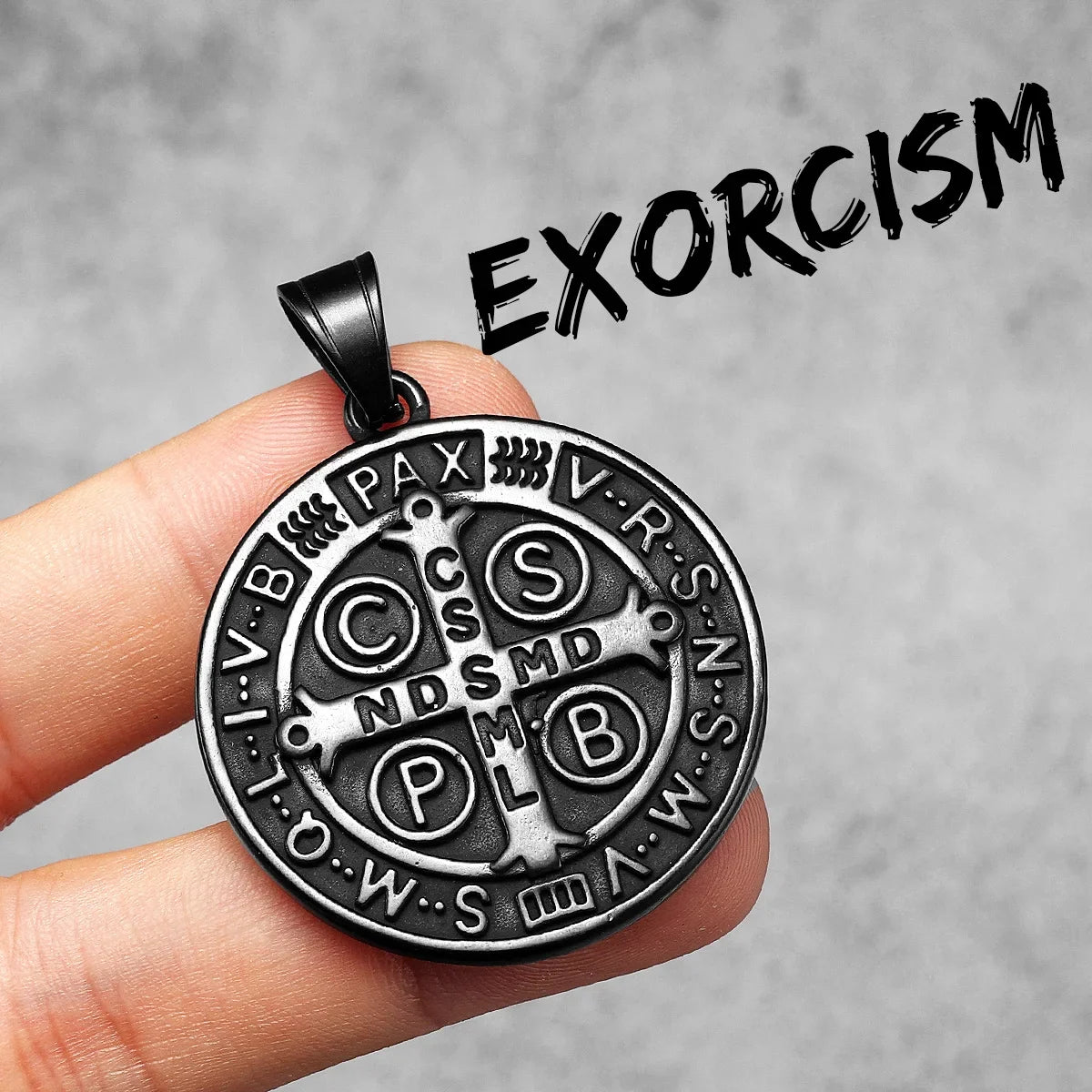 St.Benedict Exorcism Powerful Amulet Men Necklaces Stainless Steel Pendant Chain Women Jewelry Vintage Halloween Gifts Wholesale