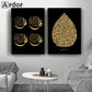Modern Islamic Quran Black Gold Posters Muhammad Canvas Painting Wall Art Print Pictures Living Room Interior Home Decoration