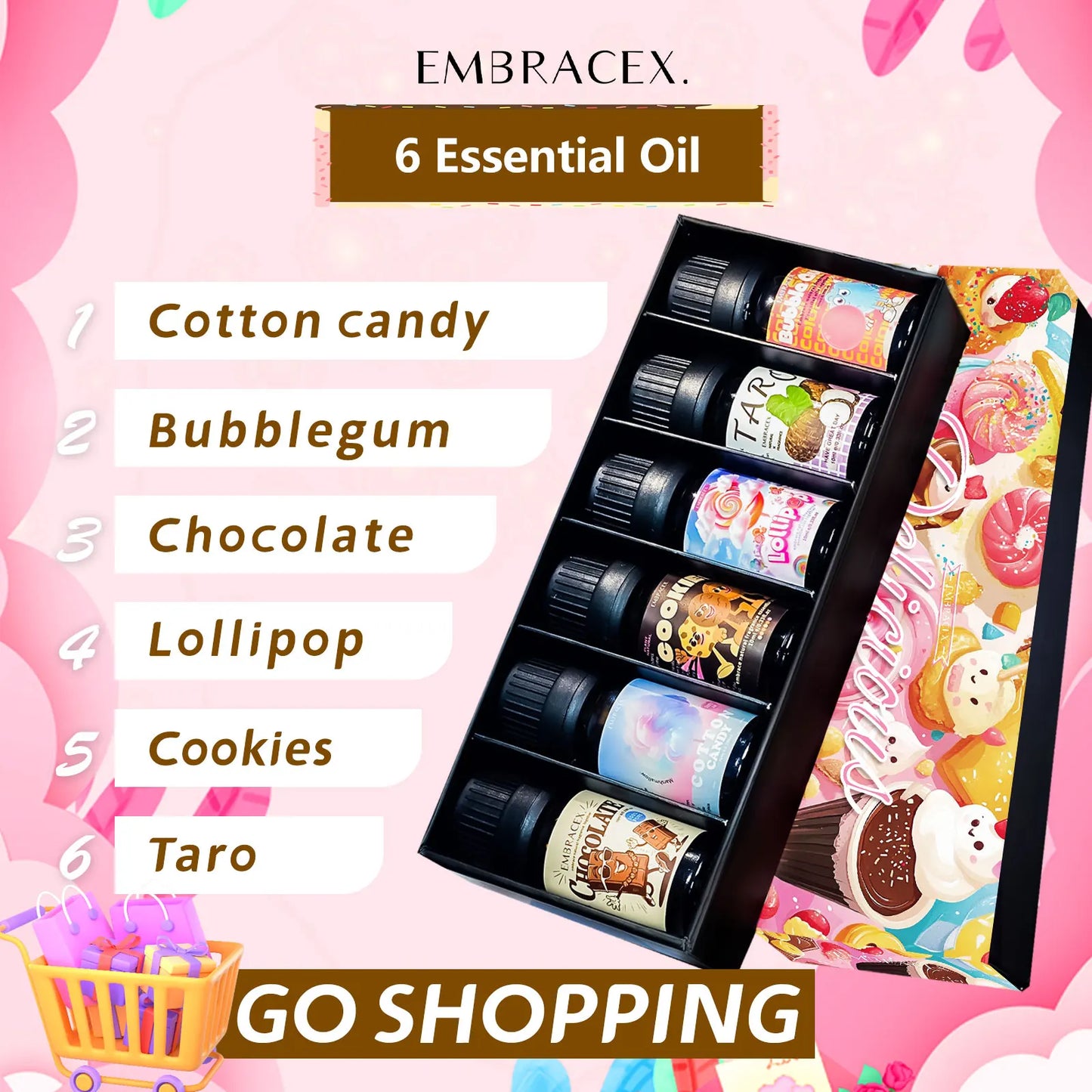 6PC/1PC 10ML Gourmet Food Dessert Sweet Perfumes Set Delicious Essence Oils Aromatherapy Oils Oils For Diffuser Candle Making