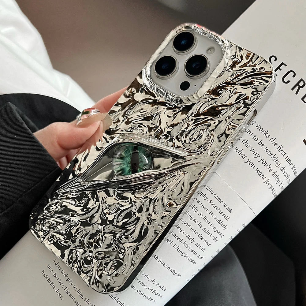 Cool 3D Evil Eyes Phone Case For iPhone 17 Air 16 15 14 13 12 11 Pro Max Frosted Shockproof Soft TPU Cover