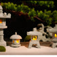 New Mini Pagoda Lantern Light Garden Statue Decorative Sand Stone Micro Landscape Lamp Zen Yard Miniature Bonsai
