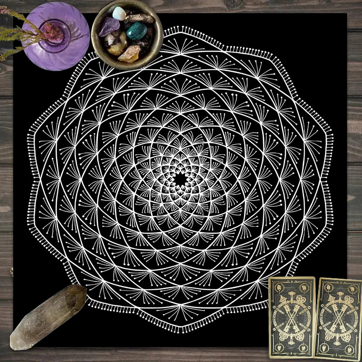 1pc Tarot card tablecloth, mysterious rune astrology altar cloth, witchcraft cabin decoration tablecloth, card game tablecloth