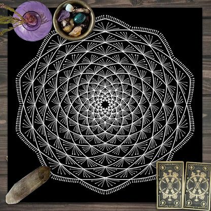 1pc Tarot card tablecloth, mysterious rune astrology altar cloth, witchcraft cabin decoration tablecloth, card game tablecloth