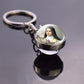 Religious Keychain St Francis Double Sided Key Chains Catholic Glass Ball Pendant Keyring Jewelry Keychain Jesus Christian Gifts