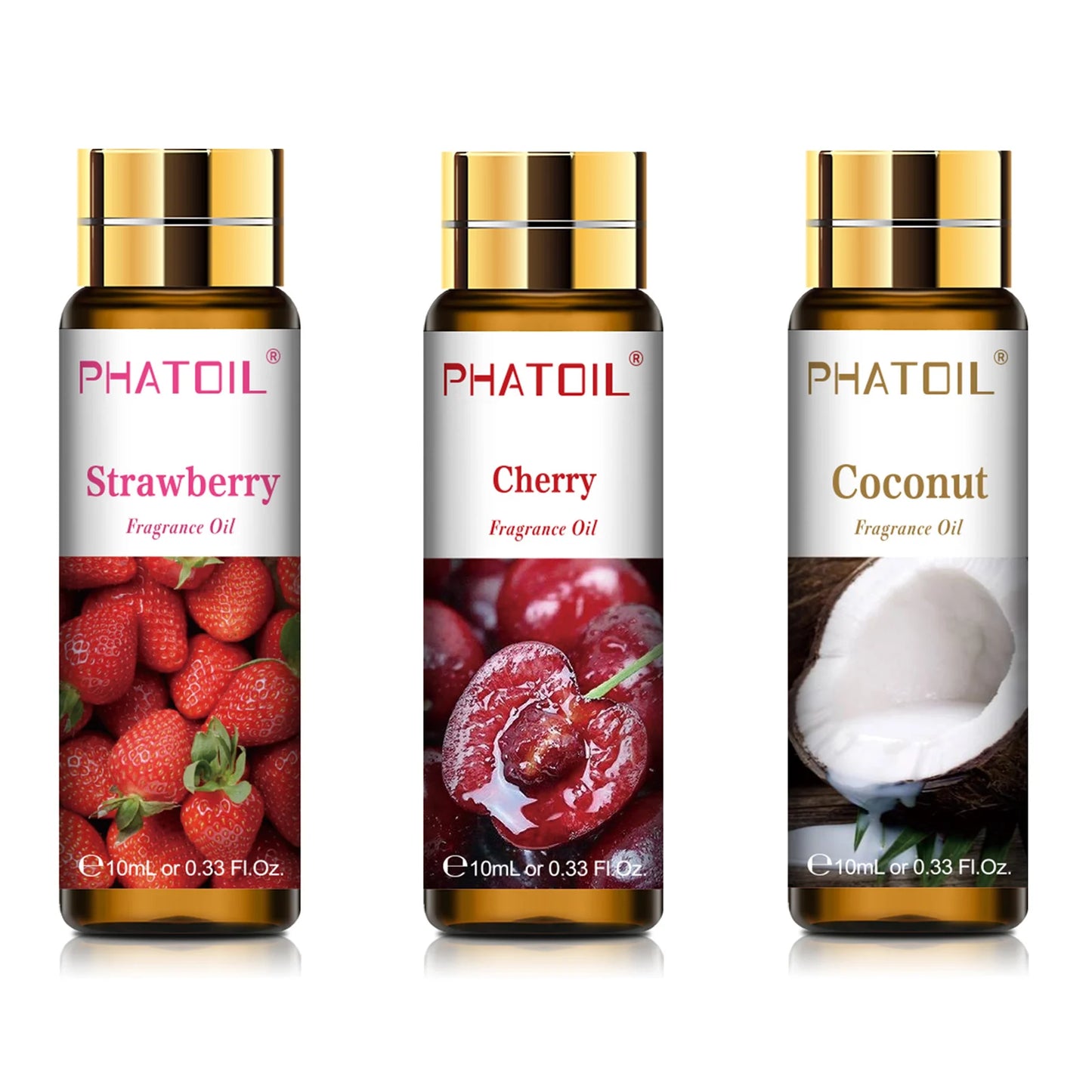 PHATOIL 1/3/9pcs 10ml Sweet Fruit Fragrance Oil For Aromatherapy DIY Candle Cherry Apple Strawberry Mango Coconut Fragrance Oils