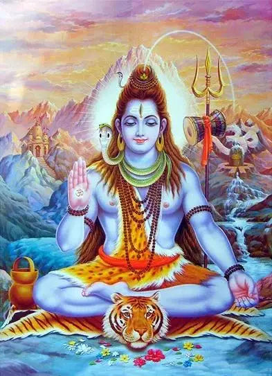 Divine Abstract Lord Shiva Canvas Poster  Hindu God Wall Art for Living Room  Religious Home Decor  Indian Deity Prints