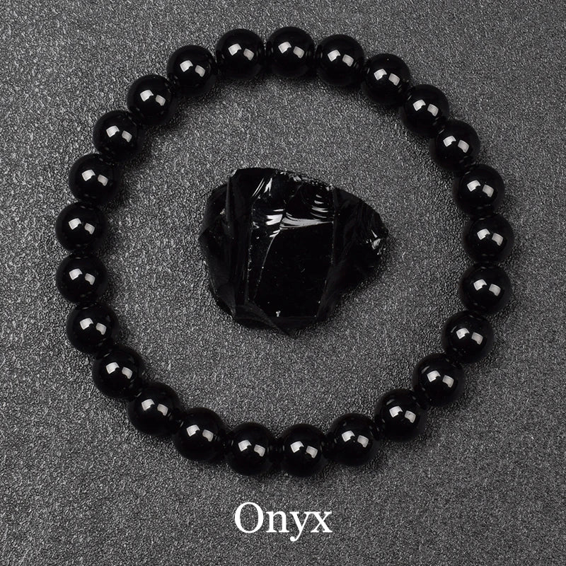 Natural Golden Obsidian Stone Beads Bracelet Men Women Golden Light Rainbow Obsidian Raw Stone Round Bead Natural Energy Jewelry