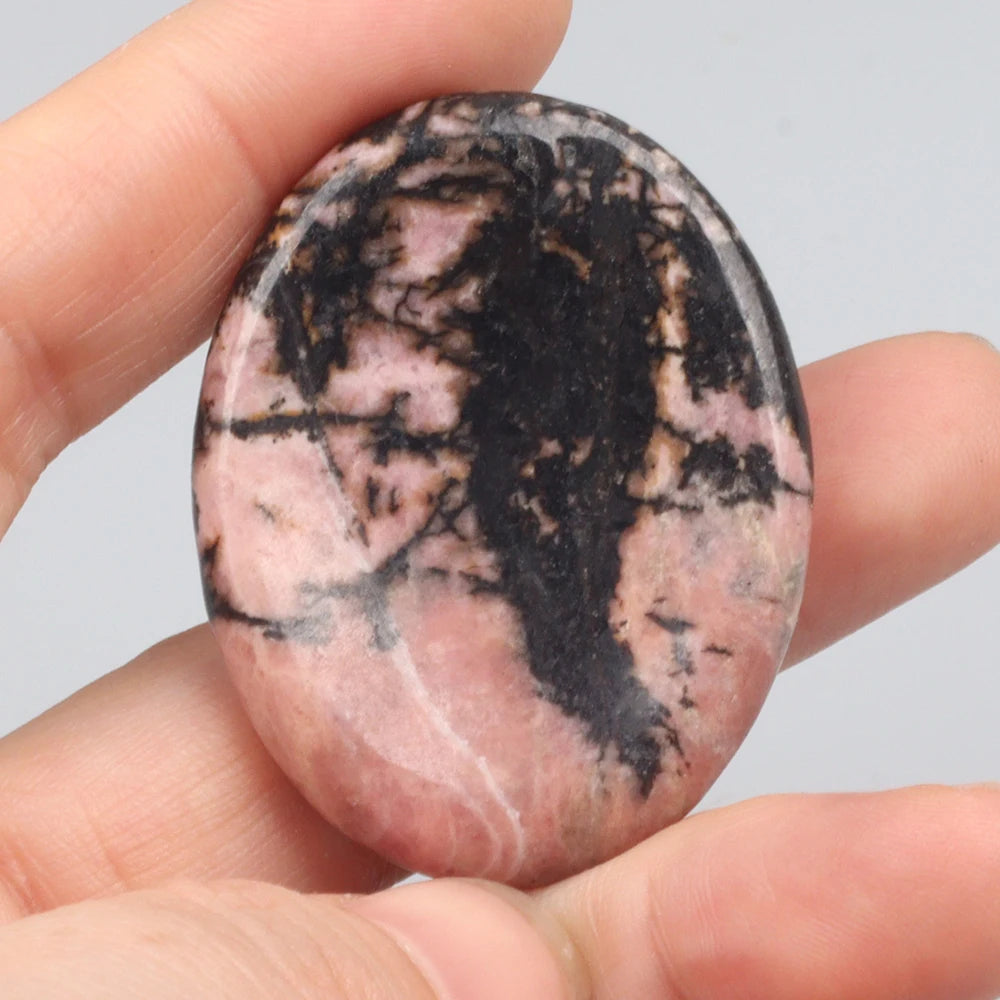 Worry Stone Amethyst Rose Quartz Hand Carved Thumbstone Pocket Meditation Oval Crystal Natural Vitality Relaxation Palm Stone