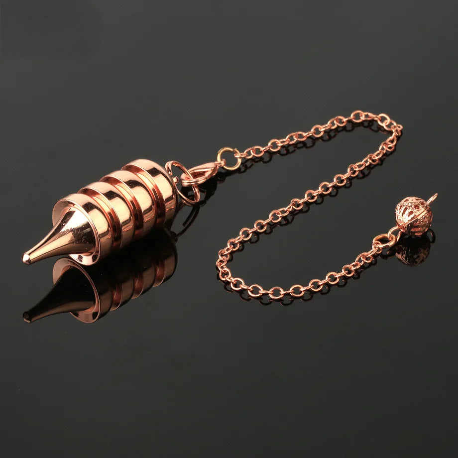 Cone 100% Copper Brass Metal Pendant Pendulum for Divination Dowsing Reiki Healing Egyptian Isis Pendulos Professional  A001