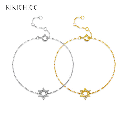 KIKICHICC Women 925 Sterling Silver CZ Zircon  Star of David Bracelet 2024 Wedding Anniversary Fine Luxury Fashion Jewelry