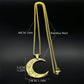 Crescent Moon Islamic Muslim Pendant Necklace for Women Men Stainless Steel Gold Color Arabic Quran Chain Amulet Jewelry Gift