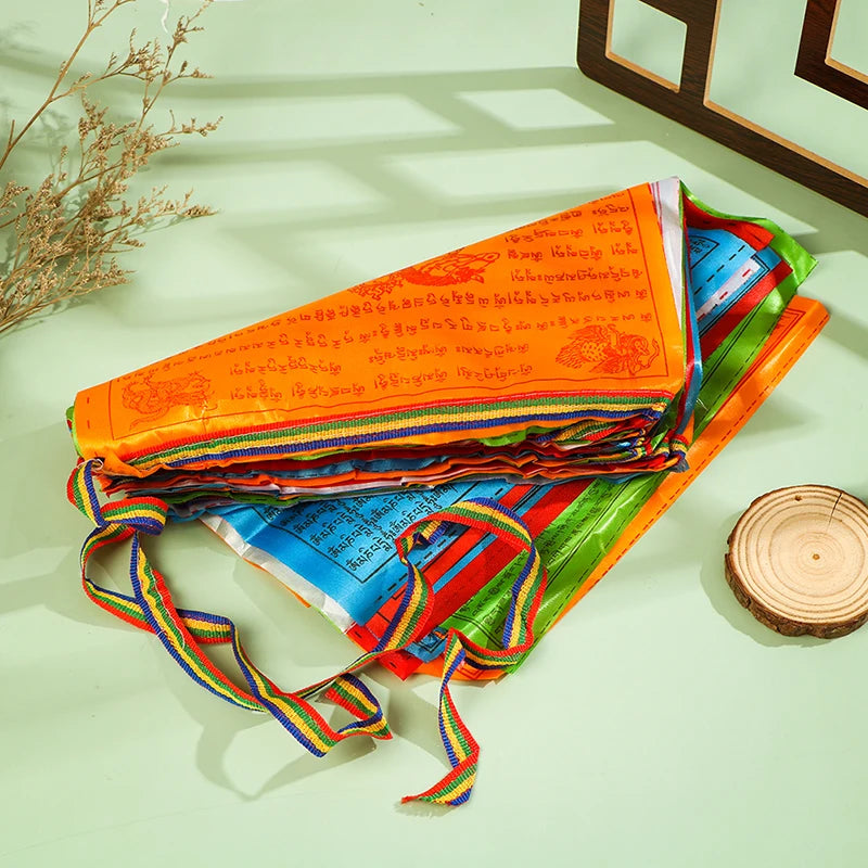 8.4m 28cm*25cm 1Set 30pcs Tibetan Buddhist Prayer Flags 5 Colors Fabric Craft Polyester Tibet Style Decorative Flag