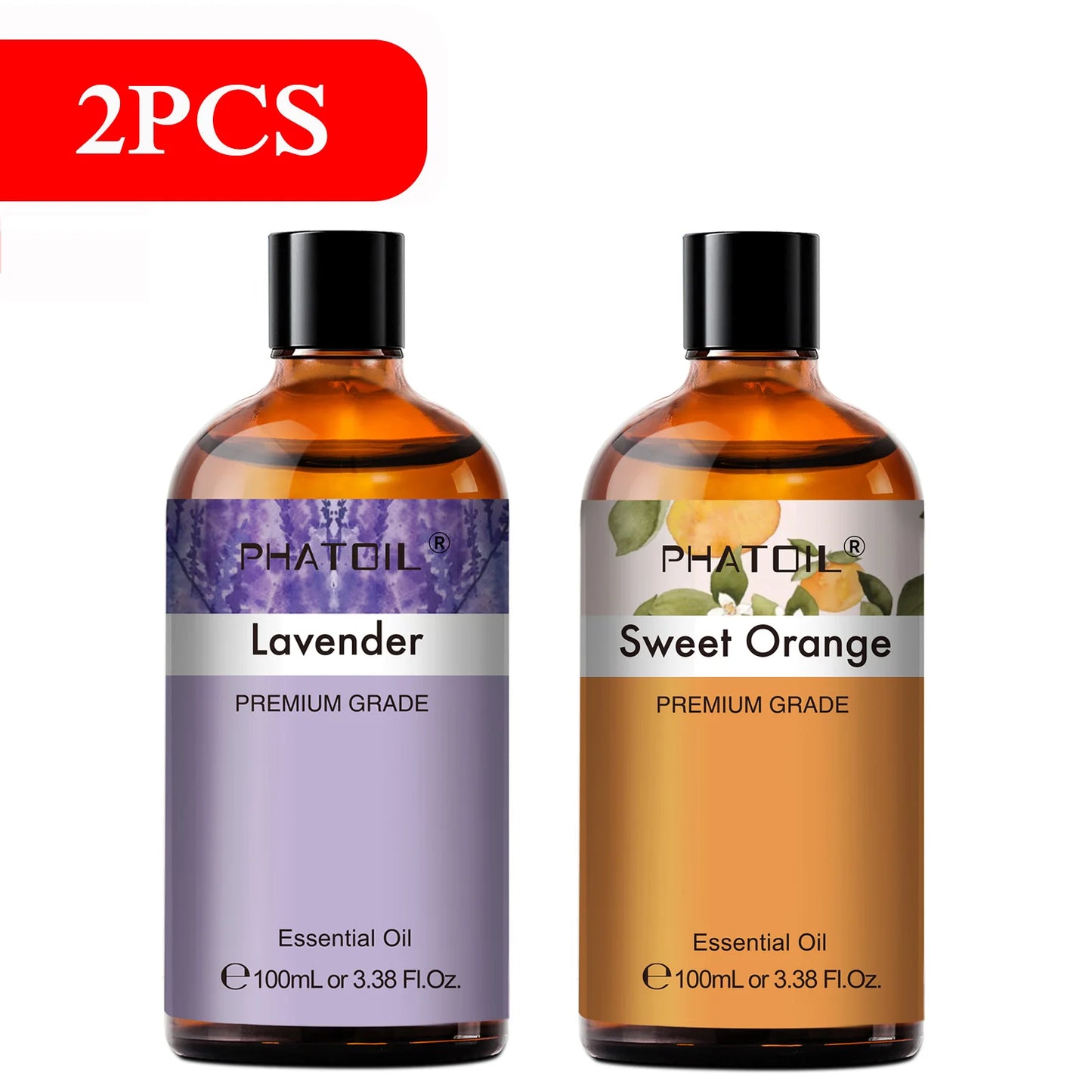 PHATOIL 100ml Natural Essential Oil For Skin Aromatherapy Lemongrass Eucalyptus Lavender  Peppermint Fragrance Essential Oils