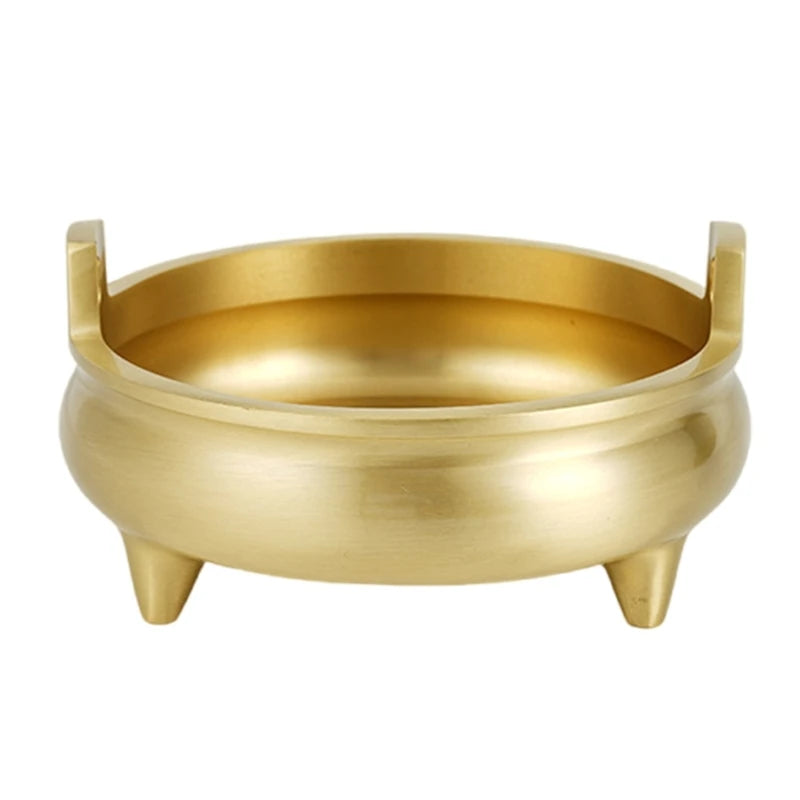 XX9B Elegant Brass Incenses Burners with Tripod Base Censers for Religious Ceremonies Home Worship Setting for Prayer