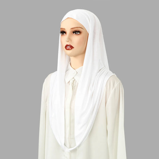 Hot Selling Ins Soft Jersey Instant Hijab Scarf for Women Muslim Solid Color Ready to Wear Hijab  Sport Underscarf Headwraps