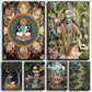 Hindu God Spiritual Serene Forest Temple Scene Indian Nature&Wildlife Poster Canvas Painting Wall Art Pictures Home Decor